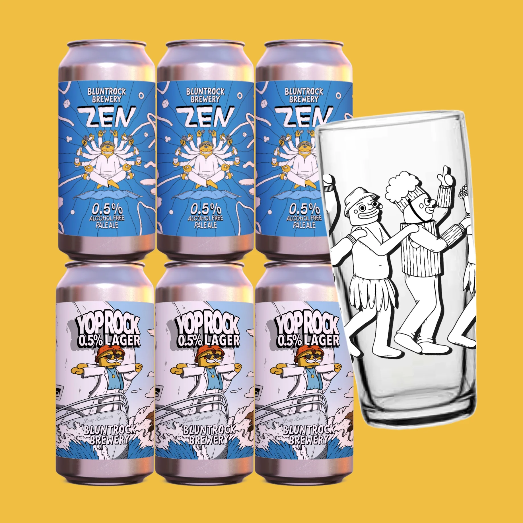 AF Mixed 6 Pack + 1 Free Glass